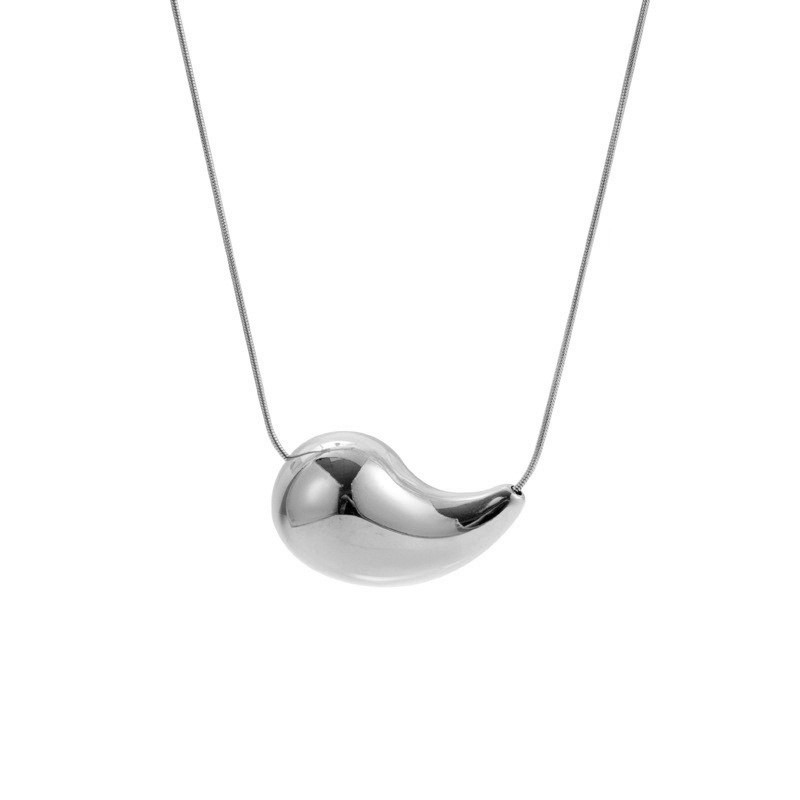 1 Piece Simple Classic Style Droplet Shape Stainless Steel  Gold Color Women's Pendant Necklaces h5 